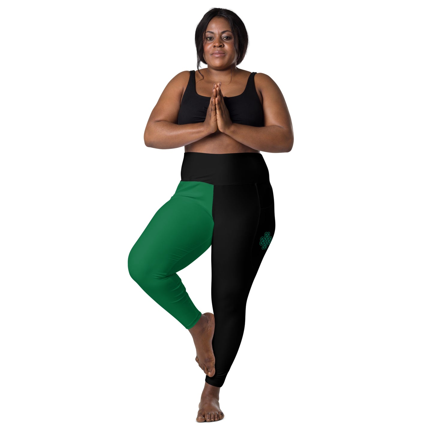 Shadows One leg Leggings with pockets Green