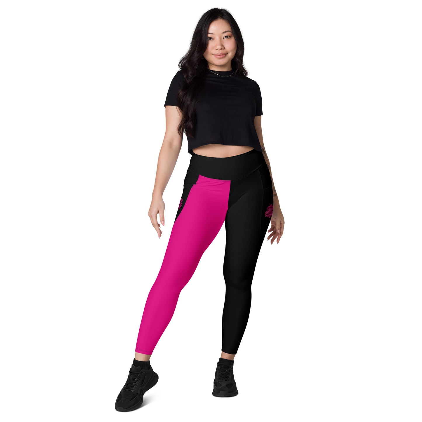 Shadows One leg Leggings with pockets Pink