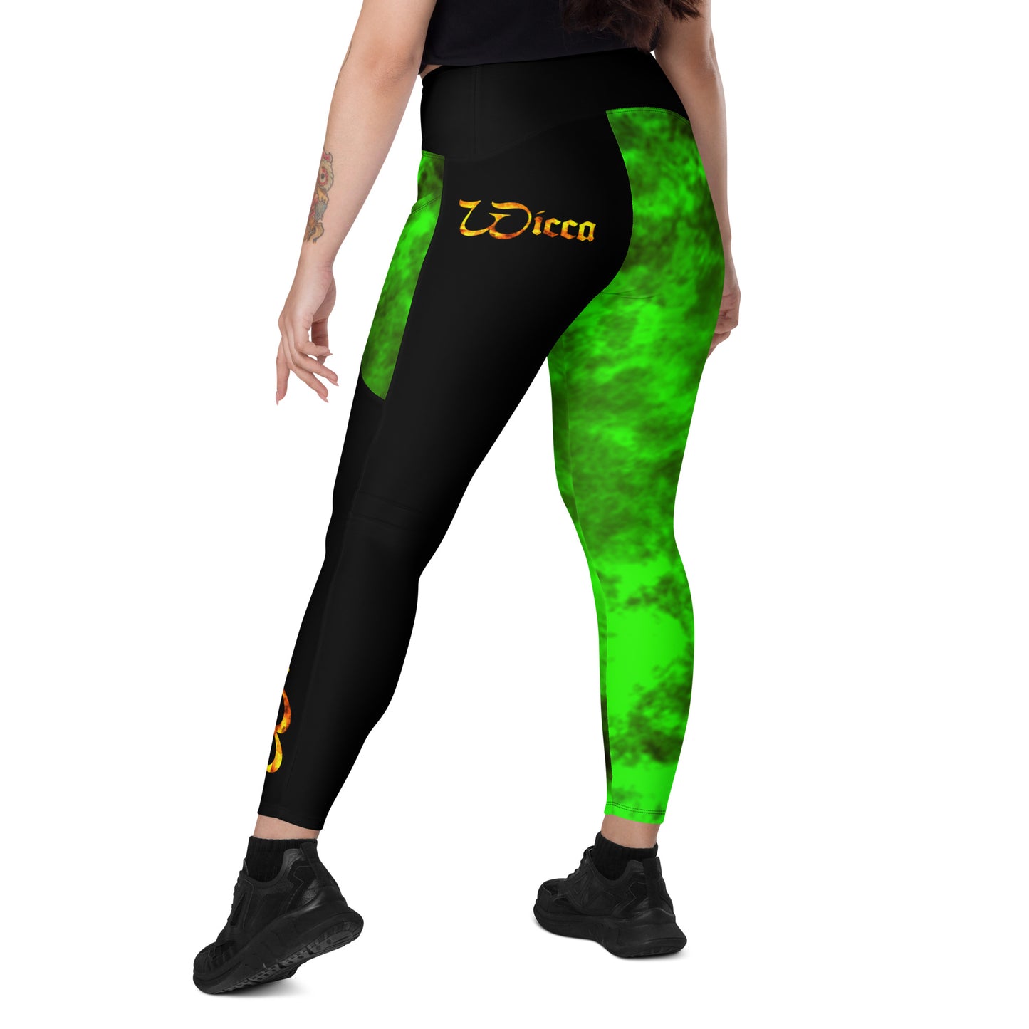 Wicca Green Half Leggings with pockets