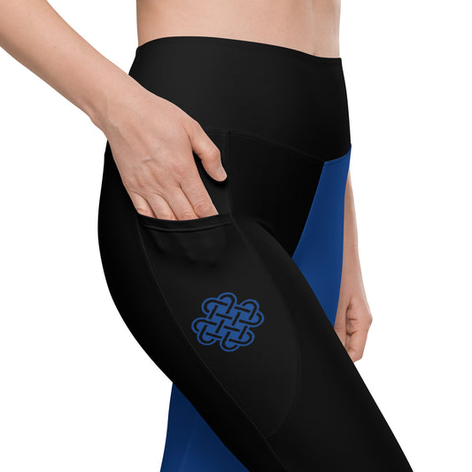 Shadows One leg Leggings with pockets Blue