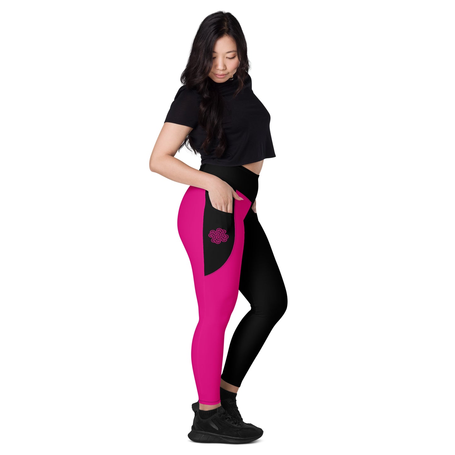 Shadows One leg Leggings with pockets Pink