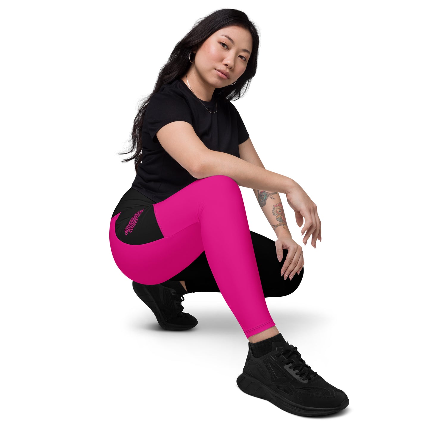 Shadows One leg Leggings with pockets Pink