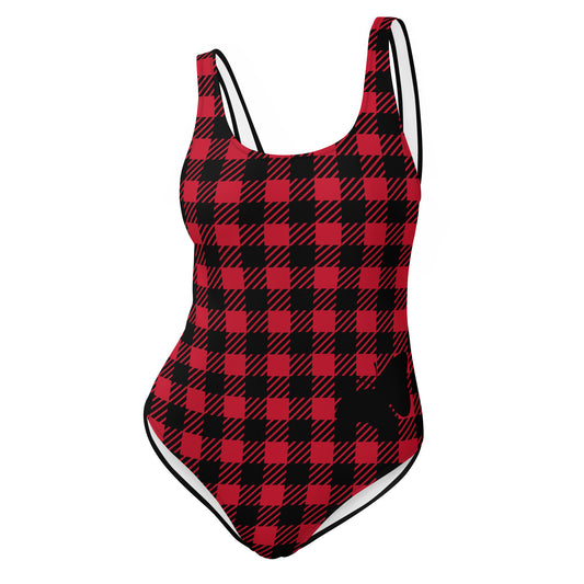 Checkered One-Piece Swimsuit