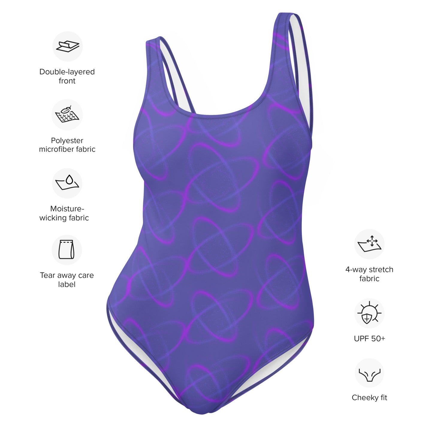 Purple Light One-Piece Swimsuit Lavender