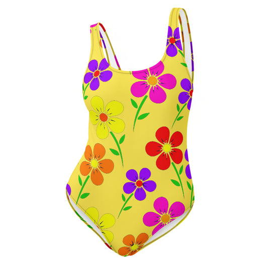 Floral Yellow Swimsuit
