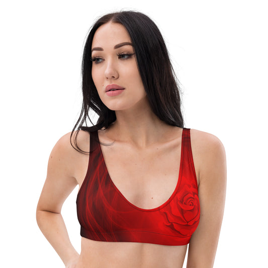Magic Red Rose padded bikini top
