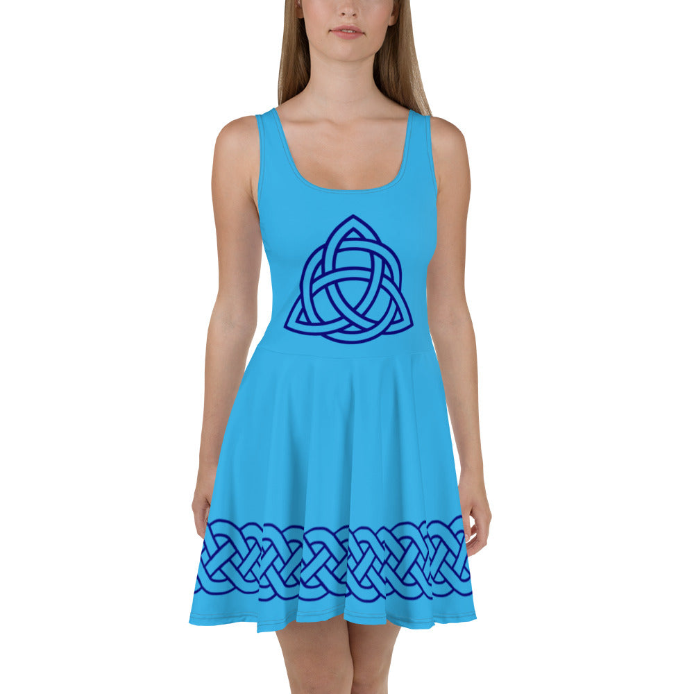Celtic Knot Blue Skater Dress Sky Blue Spaaij Design Celtic Knot Blue Skater Dress Sky Blue Spaaij Design