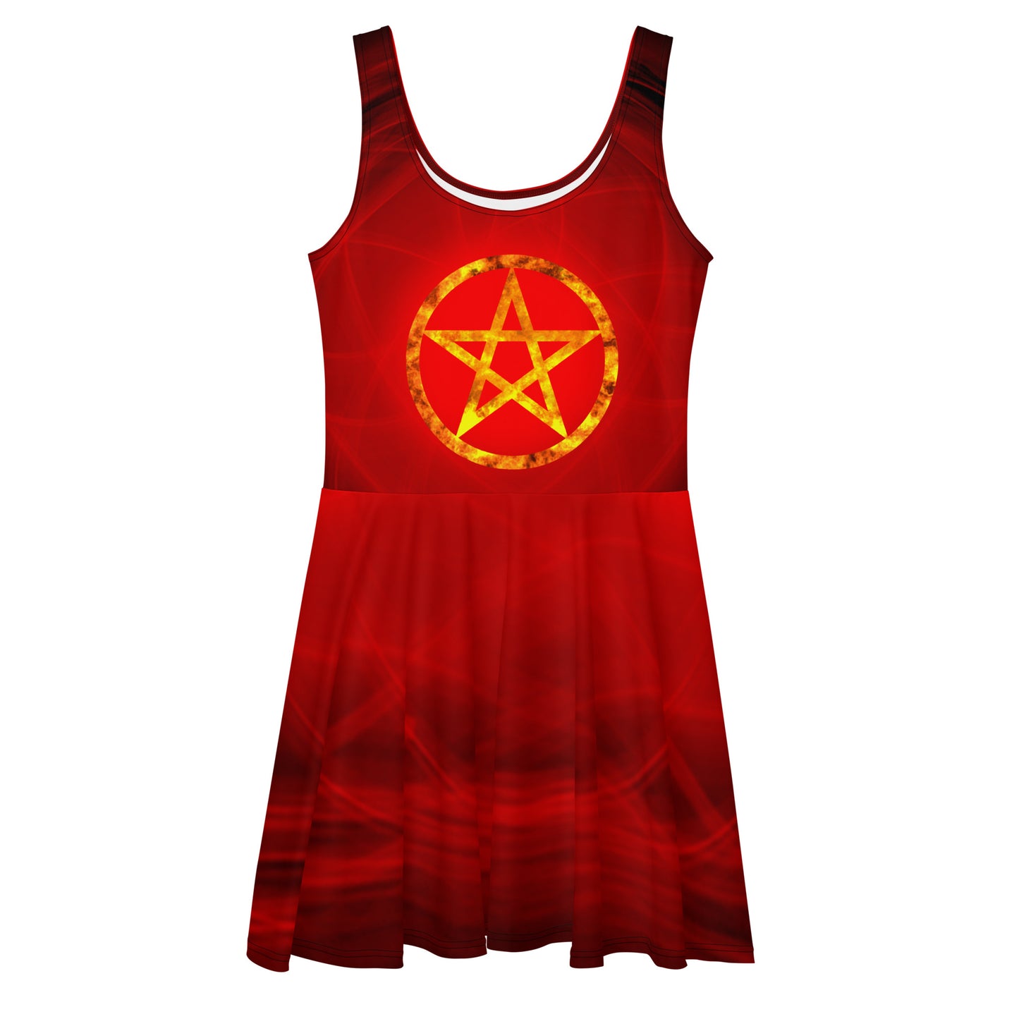 Magic Red Fire Pentagram Dress
