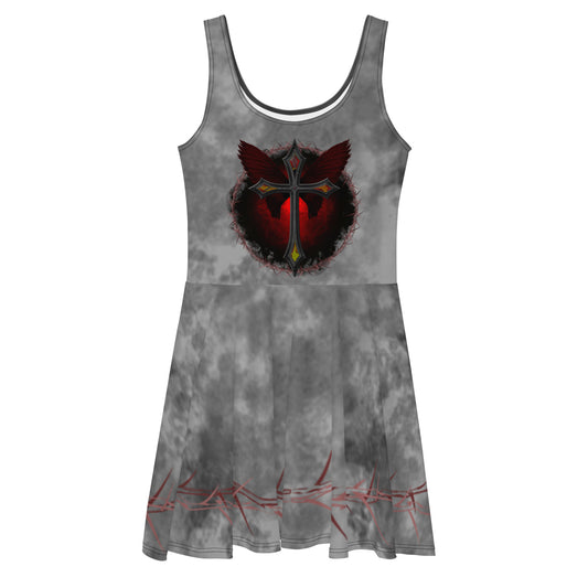 Gothic Cross Grey Dress