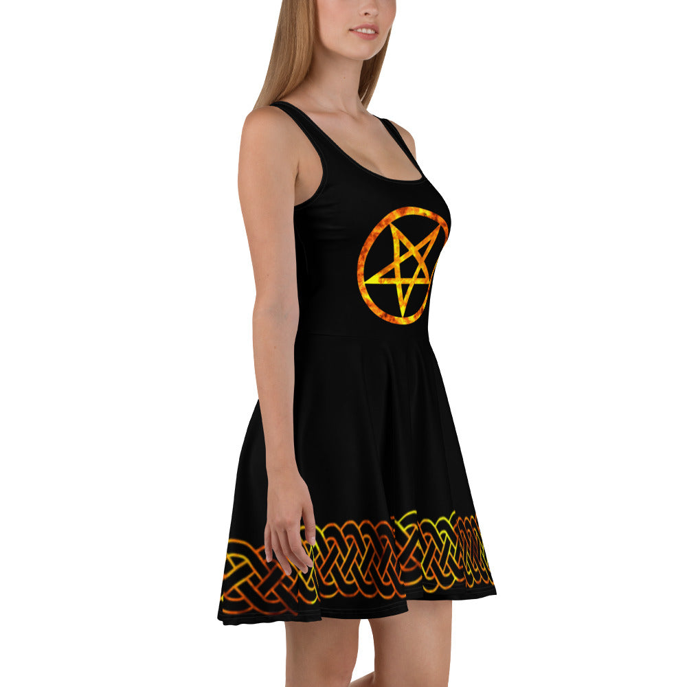 Pentagram Fire Skater Dress