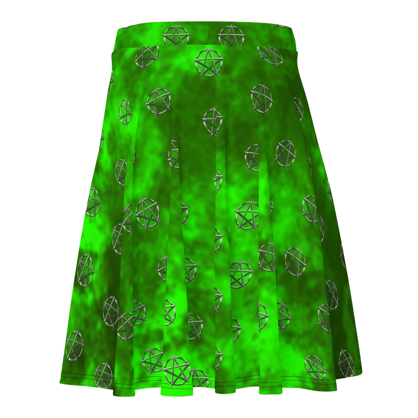 Wicca Green Silver Pentagram Skirt