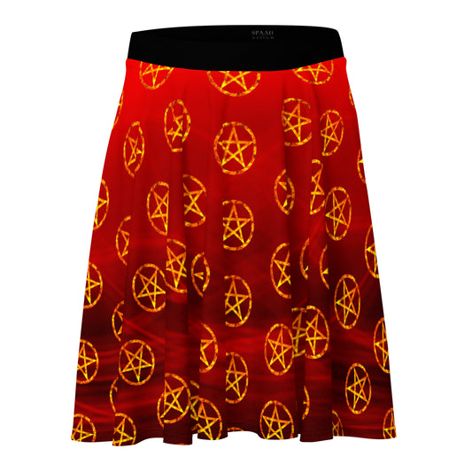Celtic Magic Red Fire Pentagram Skirt