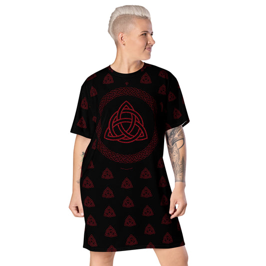 Celtic Red Wicca T-shirt Dress
