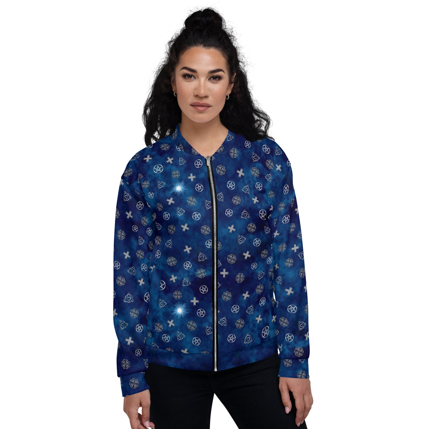 Midnight Blue Wicca Bomber Jacket