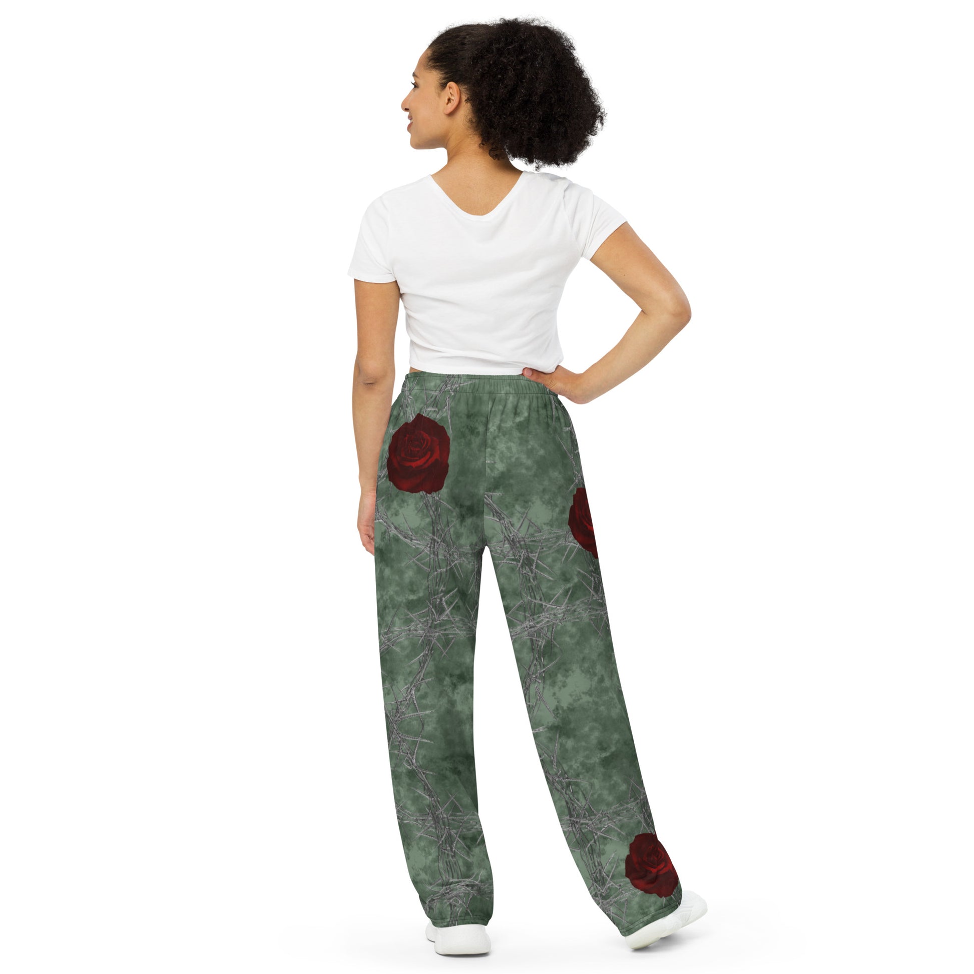 Dirty Green Red Rose pants