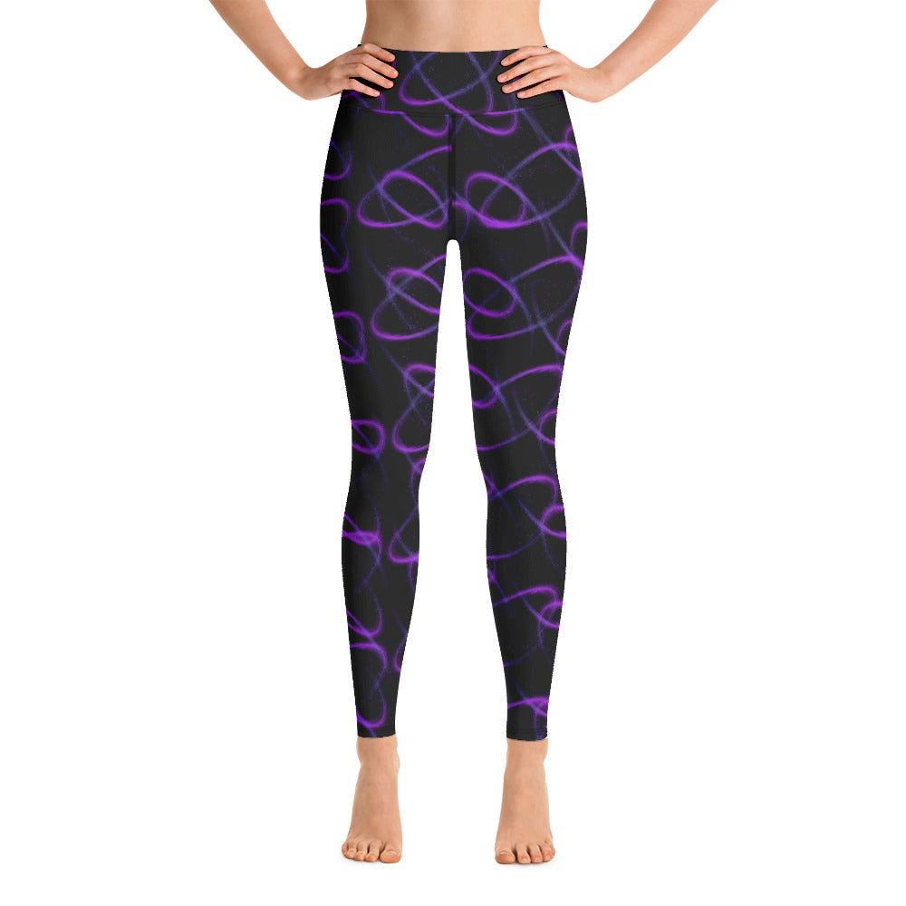 Purple Light Yoga Leggings Black