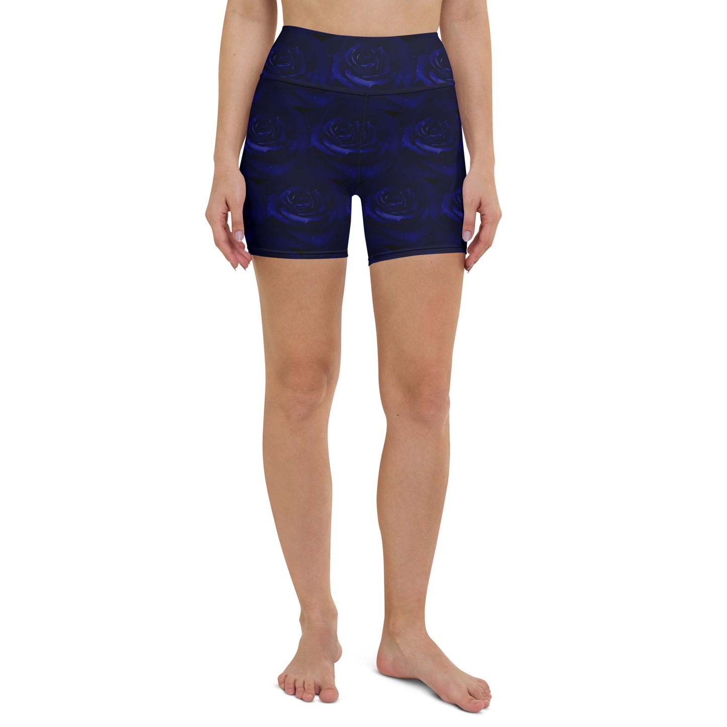 Dark Blue Rose Yoga-Type Shorts
