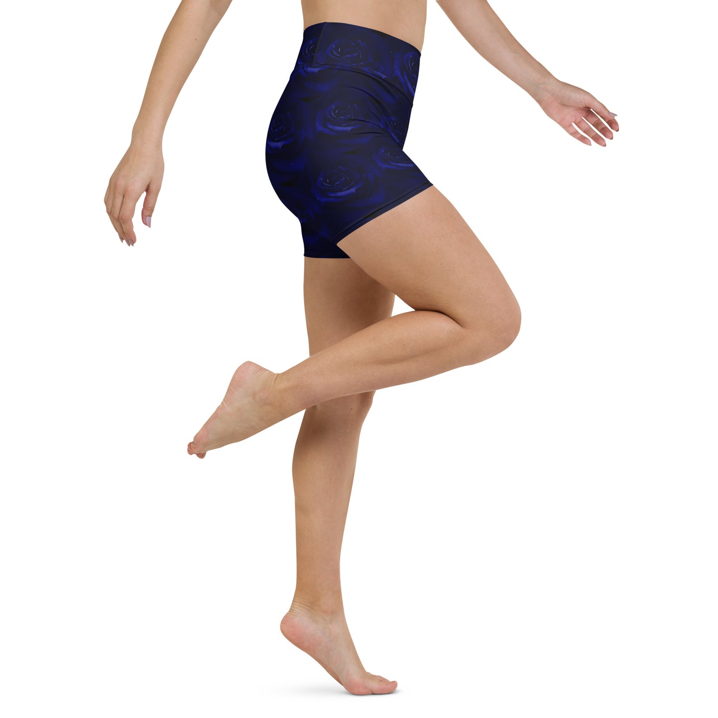 Dark Blue Rose Yoga-Type Shorts