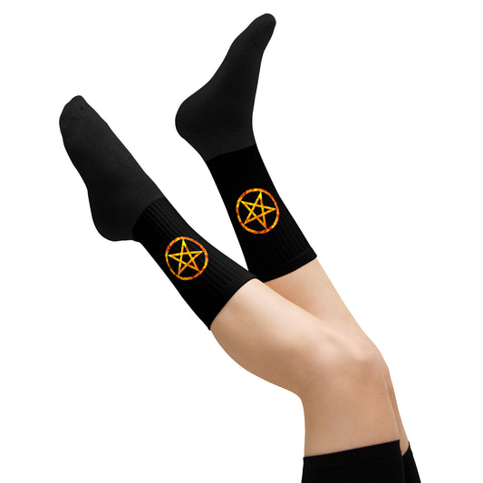 Pentagram Fire Socks