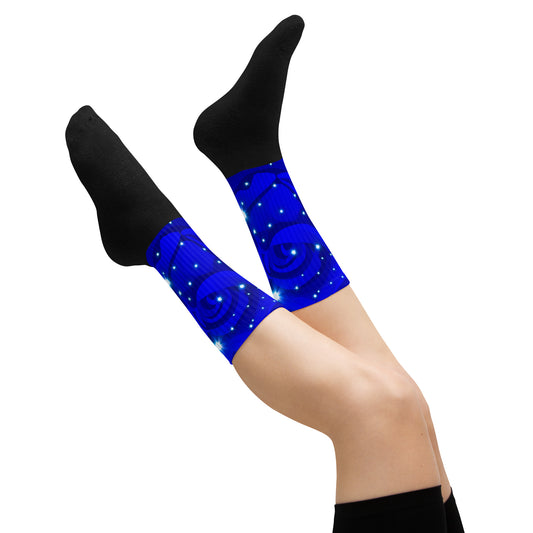 Midnight Blue Rose Socks