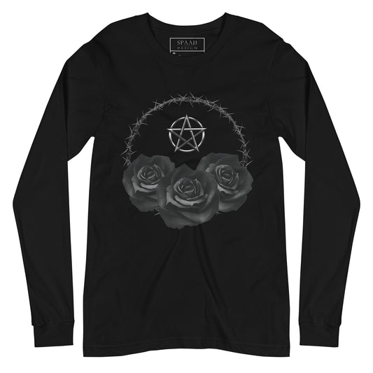 Black Roses Pentagram Long Sleeve Tee